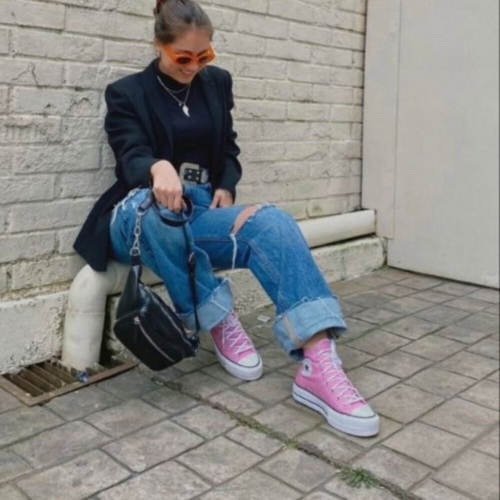 Converse Chuck Taylor All Star Lift Platform Sneakers - Pink - Size 9 - Picture 7 of 9